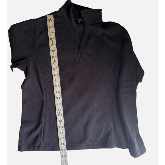 Lands End Womens ThermaCheck Black Fleece 1/4 Zip Pullover Size M/P - Picture 6 of 6
